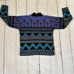 Vintage Elsa Phillips made in USA purple blue no size tag sweater Photo 7