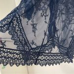 XCVI  Blue Lace Short Sleeve Sheer Swimsuit Coverup Tunic S Floral Embroidery Photo 3