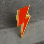 NWT Bright Red Lightning Bolt Enamel Lapel Pin Brooch, Fun Gift Idea! Photo 0