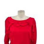 Intermix  Nikki‎ Top Blouse Shirt Long Sleeve Ruffle Cotton Red Size Large Photo 1