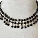 Avon black beaded rhinestone collar necklace Photo 0