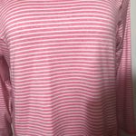 MTA Sport  3X women’s pink and white stripped long sleeve hoodie tee Photo 2