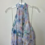 MISA Los Angeles MISA Womens Victorian Dress XS Waterfall High Low Event Halter Neck Abstract NEW Photo 2