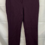 Alfani NEW women's deep red purple slim leg tummy control stretch casual pants 6 Photo 0