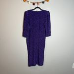 Vintage purple and black floral midi dress Size 10 Photo 4