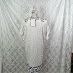 MarleyLilly White Embroidered Tassels Tunic Dress Boho Festival Size L NWT Photo 5