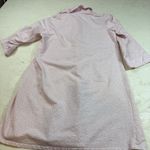 Aria  Pink Floral‎ Embroidered Cotton Robe Small 3/4 Sleeve Pockets Button Front Photo 5