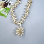 VTG 70s 1976 Shell Necklace Hawaiian BoHo Hippie Hand Crafted Philippines Action White Photo 3