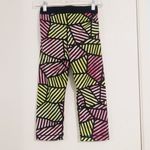 Nike Pro Neon Yellow/Pink Geometric Capri Leggings Photo 2