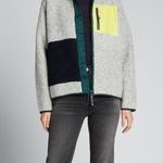 Tory Burch Sport Sherpa Fleece Colorblock Jacket Photo 1