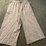 Vince Camuto  Pants Womens Large Linen Wide Leg Light Pink Pin Striped Stretch Photo 0