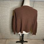 525 America 525 Brown Cropped Knit‎ Long Sleeve Pullover Sweater Size Small Photo 2