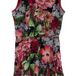 Jack Vintage Hawaiian Hibiscus Cutout Fit and Flare Dress Size 2 Red Black Green Photo 0
