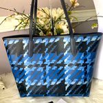 Coach  City Tote Graphic Plaid Print Blue & Black Carryall Large Photo 2