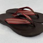 Chacos Chaco Women's Flip Flops Sandals‎ Brown Red Striped Size 9 W Summer Casual Photo 0