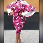 NWT Quum floral and lace detail scuba bodycon dress size 2X White Photo 4