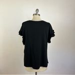 Current/Elliott Recrafted Ruffle Tee in Black Photo 4