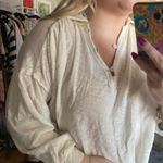 Free People   V-Neck Long Sleeve Cropped Top Beige Size XS Photo 5