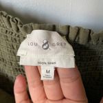 Lou & grey Olive Green 100% Linen Smocked Crop Tank Top Shirt Size Medium NWT Photo 5