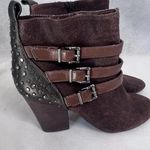 Jessica Simpson Catie Brown Buckle & Studded Side Zip Ankle Booties Size 8.5B Photo 12