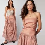 Free People  Ethereal Dainty Lace Floral Convertible Maxi Dress Skirt Medium NWT Photo 2