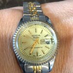 Geneva‎ Ladies Quartz Day/Date Watch with Jewel Swiss Quartz Movement Gold Photo 0