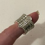 WA Studios Silver Stretch Ring with Crystal Accents Photo 4
