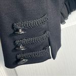 Chico's Chico’s 1 Black Novelty Trim Ponte Military Jacket Ruffle Trim Blazer Sz 8 Photo 10