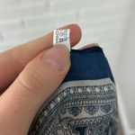 Vintage Silky Satin Navy Blue Paisley Print Scarf OS Photo 3