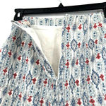 Loft size 2 pencil skirt blue gray white red hidden rear zip Photo 2