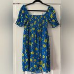 Draper James  Floral Blue Dress with Yellow Accents Size Small NWT Photo 2