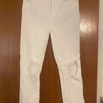 Free People High Rise Busted White Distressed Skinny Jeans Photo 1