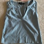 Missguided Blue Ribbed Notch Neck Tank Photo 2