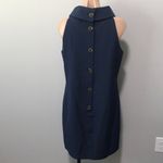 Sail To Sable  Navy Cowl Neck Button Back Dress Photo 5