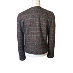 Vintage Womens Tweed Wool Blazer Size 12 Plaid Office Professional Career Work Brown Photo 3