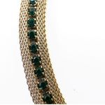 Gold tone green rhinestone choker necklace Photo 4