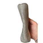 Whiting & Davis  Crystal Ball Clutch Dimpled Mesh Sliver Evening Purse Rhinestone Photo 8