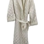 Victoria's Secret Size Medium / Large Vintage Gold Label Robe Long Quilted White Photo 0
