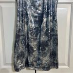 Adrianna Papell Boutique Silver Blue Sequin Sleeveless Scoop Shift Mini Dress 8 Photo 5