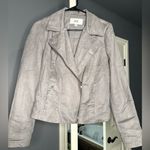 JACK Grey faux-suede moto jacket. Size Medium Photo 0