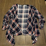 Torrid  Navy and Pink Plaid Cardigan size 1xl Photo 0