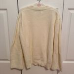 Faithfull the Brand  Cream Ribbed Bell Sleeve V-neck Sweater Photo 2