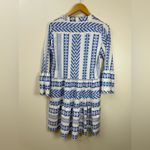 Chic Blue and White Geometric Mini Summer Women’s Dress size S Photo 3