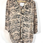 Amour Vert Silk Dot Blouse M – Quiet Luxury Printed Button Front Top Photo 0