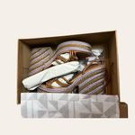 Anthropologie  Raffia Purple Brown Woven Espadrille Platform Lace Up Sandals 9 Photo 4