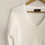 Rachel Zoe  White Knite V Neck Tunic Sweater Photo 2
