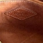 Fossil Brown Leather Crossbody Bag Double Zip Adjustable Strap Medium Purse Photo 6