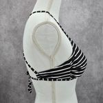 Xhilaration  Black White Stripe Padded Crisscross Bikini Top Swimwear Medium Photo 1