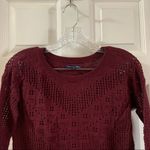 American Eagle AEO Maroon Scoop Neck 3/4 Sleeve Sweater Top Small Photo 5