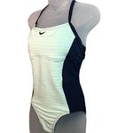 Nike NEW One-Piece Navy Swimsuit Stripe Racerback Womens Size L Photo 1